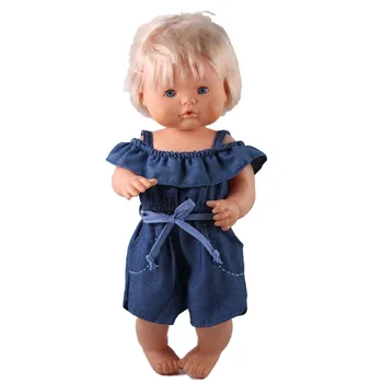 

Doll Clothes Fit 41 cm Nenuco Doll Nenuco y su Hermanita Denim Suspender Clothes Jumpsuit For 16inch Nenuco Doll Outfits