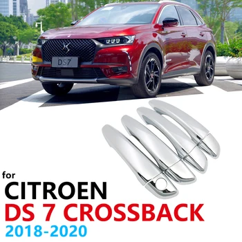 

Luxurious glossy chrome Handles full Cover Trim for Citroen DS 7 Crossback 2018 2019 2020 Car cap Accessories Stickers Styling