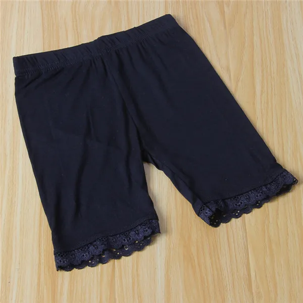Защитные штаны для девочек детские короткие брюки детские летние короткие штаны новинка, милые шорты для девочек шорты для маленьких девочек возрастом от 3 до 11 лет - Цвет: black lace