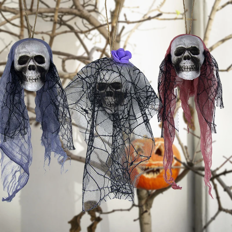Halloween Hanging Decoration Horror Ghost Skeleton Skull Pendant For Home Door Ornament Halloween Party Bar Haunted House Props