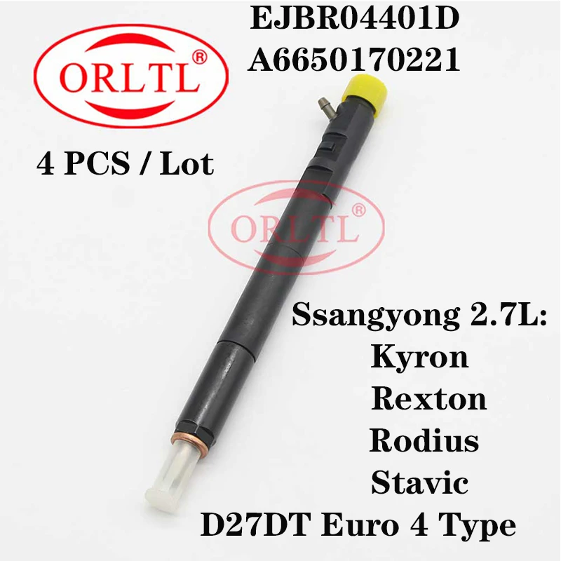 US $367.50 For Ssangyong Nozzle EJBR04401D Common Rail Injector A6650170221 For Kyron Rexton Stavic Rodius Delphi A6650170221