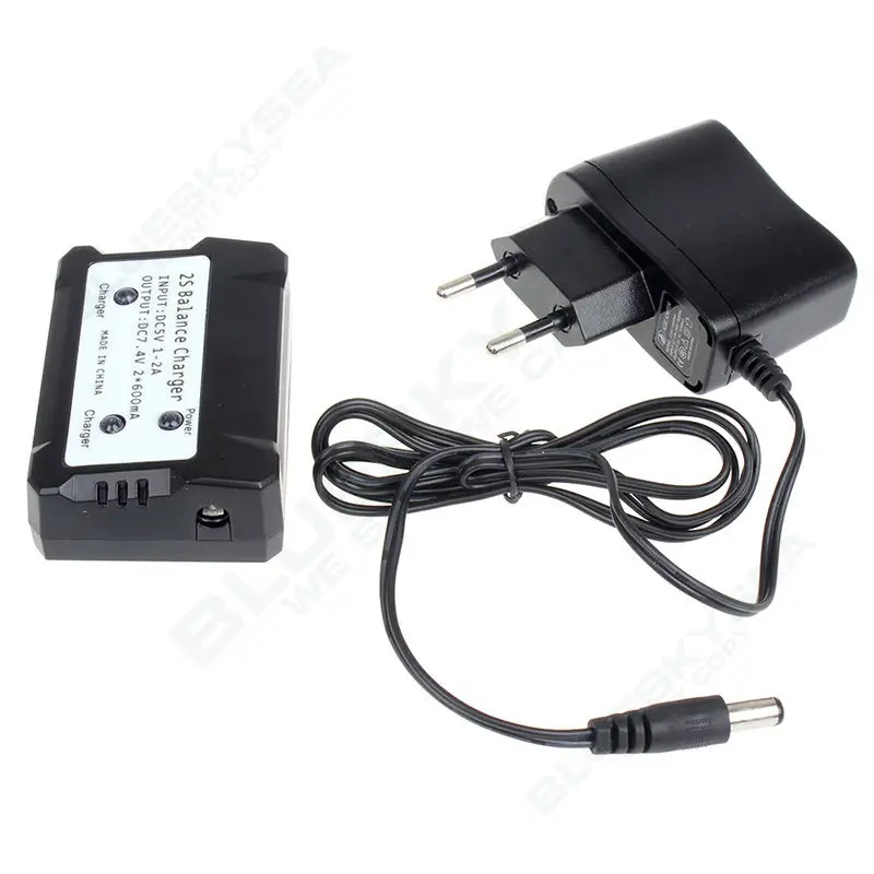 2x7,4 V 2500mAh батареи комплекты питания для Syma X8C X8W X8G с зарядным адаптером синий+ черный
