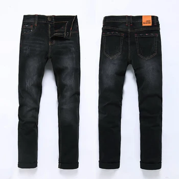 

High Quality 2020 Fashion Demin Jeans Men Slim Fit Black & Blue Color Plus Bigger Size 28-46 48