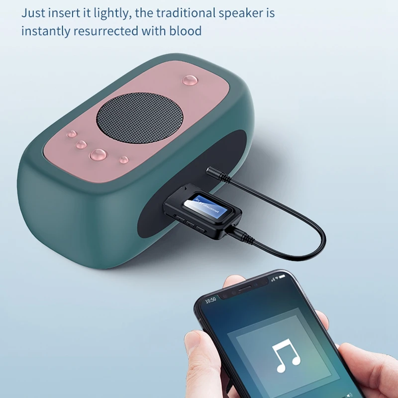 Bluetooth 5 0 o приемник передатчик ЖК дисплей 3 мм AUX разъем стерео USB ключ беспроводной