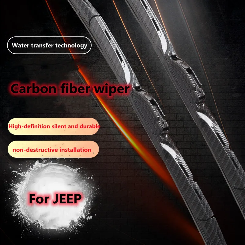 Suitable for JEEP free light Grand Cherokee Commander Wrangler Upgrade Modified Carbon Fiber Wiper Blade Exterior Accessories