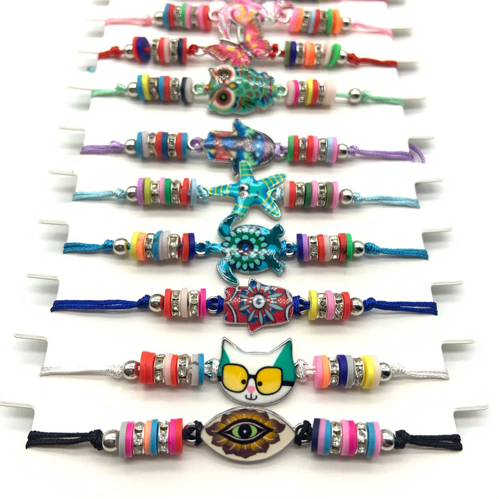 Bohemian Alloy Soft Ceramic Animal Woven Children's Bracelet 12 Bracelets Set For Women Jewelry Accessories Украшения Женские |