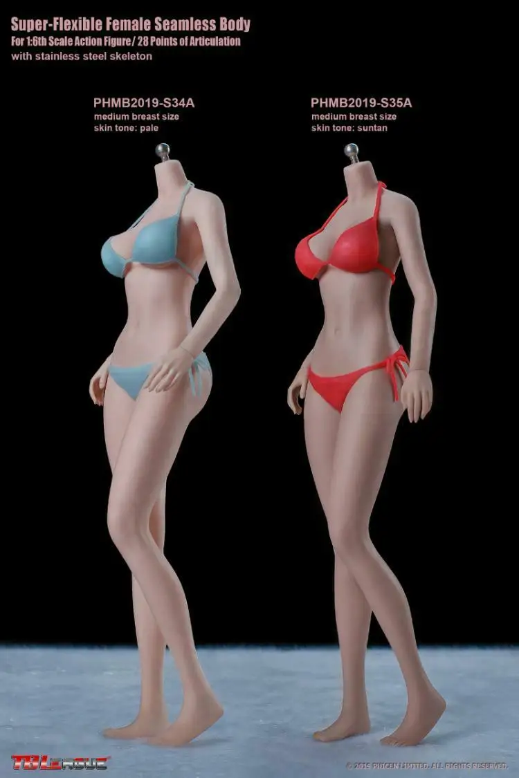S23B Phicen 1:6 TBLeague Female Seamless Suntan Medium Breast Body Figure US 
