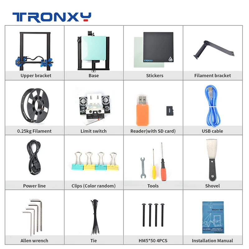 Новинка 2020 полнофункциональный 3D принтер Tronxy XY 2 PRO FDM с пла филаментом 8G micro sd 0 25 кг