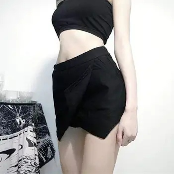 

Women's Goth Irregular High-waisted Skirt S013