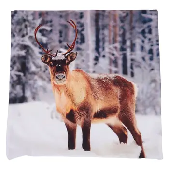 

CHRISTMAS Stag in Snow Reindeer Cushion Cover (deer)