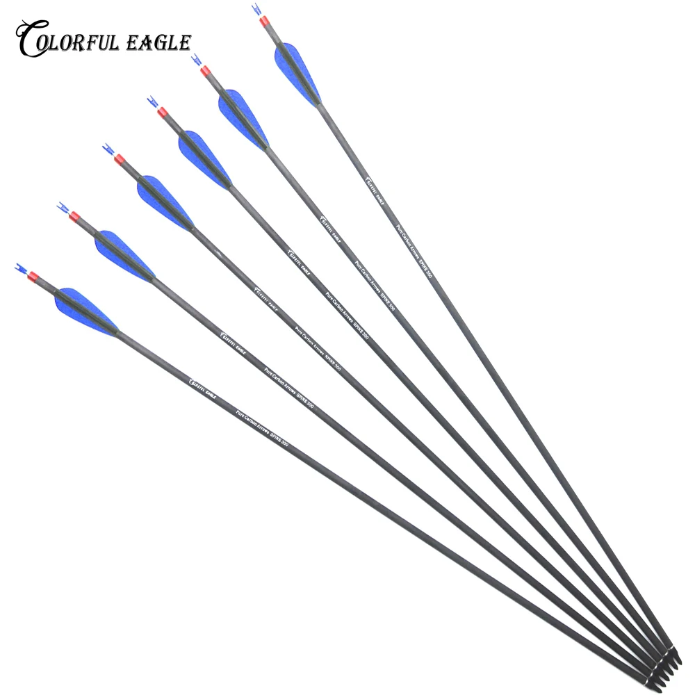 Archery Spine300 400 Carbon Arrows With Replaceable Arrowhead 28" 30