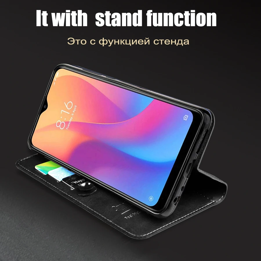 Чехол-книжка для Xiaomi Redmi 8, деловой кожаный чехол для телефона Fundas для Redmi 8, чехол с отделением для карт, аксессуары