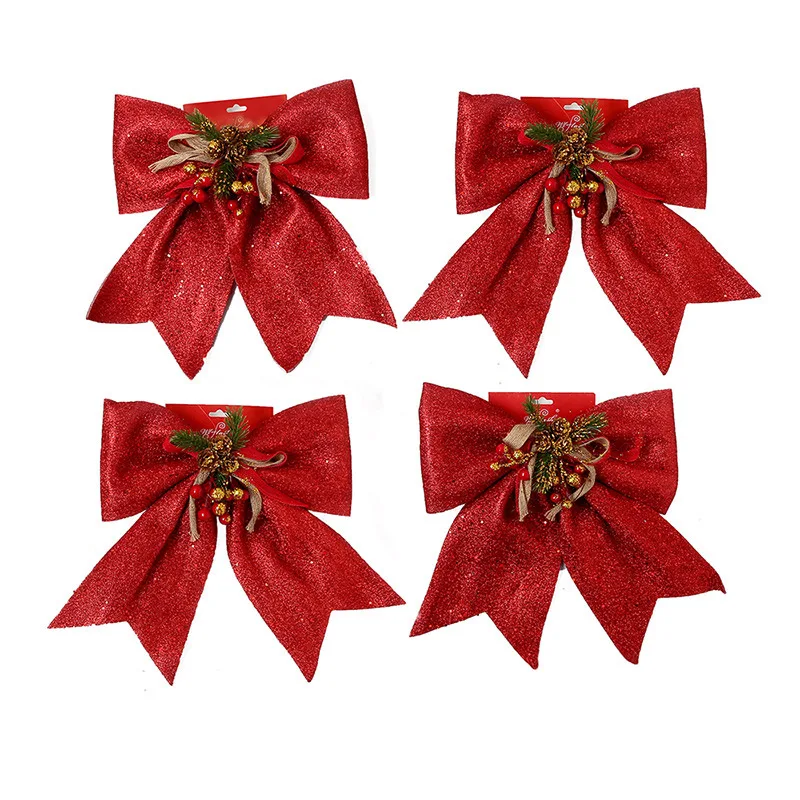 Рождественский бант украшения с бантом подвесные Подарочные банты для елки