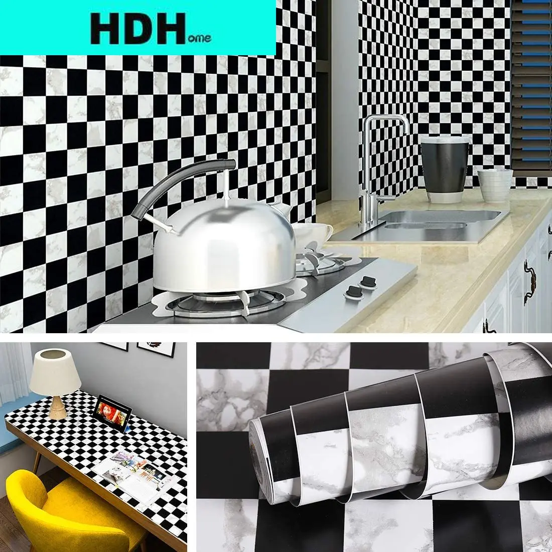 Checkered Peel and Stick Wallpaper Self Adhesive Wall Paper Shelf Liners Black and White Checkered Paper Checkerboard Wallpaper waistband 110cm 130cm black white plaid belt canvas checkerboard belts cummerbunds canvas waist belts casual checkered