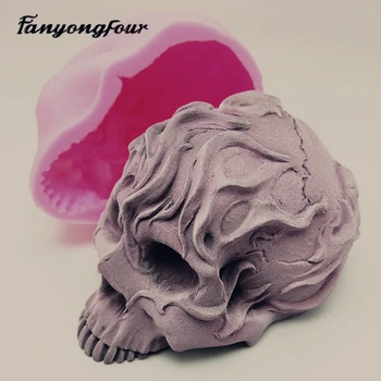 

Flame skull silicone mold fondant cake mold resin gypsum chocolate candle mold
