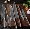 Kitchen knife Japanese Chef Knives 7CR17 440C Stainless Steel Imitation Damascus Knife Meat Cleaver Slicer Santoku Cutter Set ► Photo 2/6