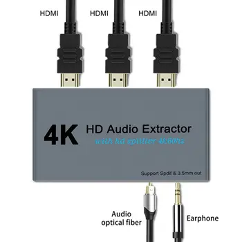 

4K Splitter One In Two Out AUX Extractor In 3.5mm Stereo Converter Adapter for Full HsD TV Monitors Projectors Satellite