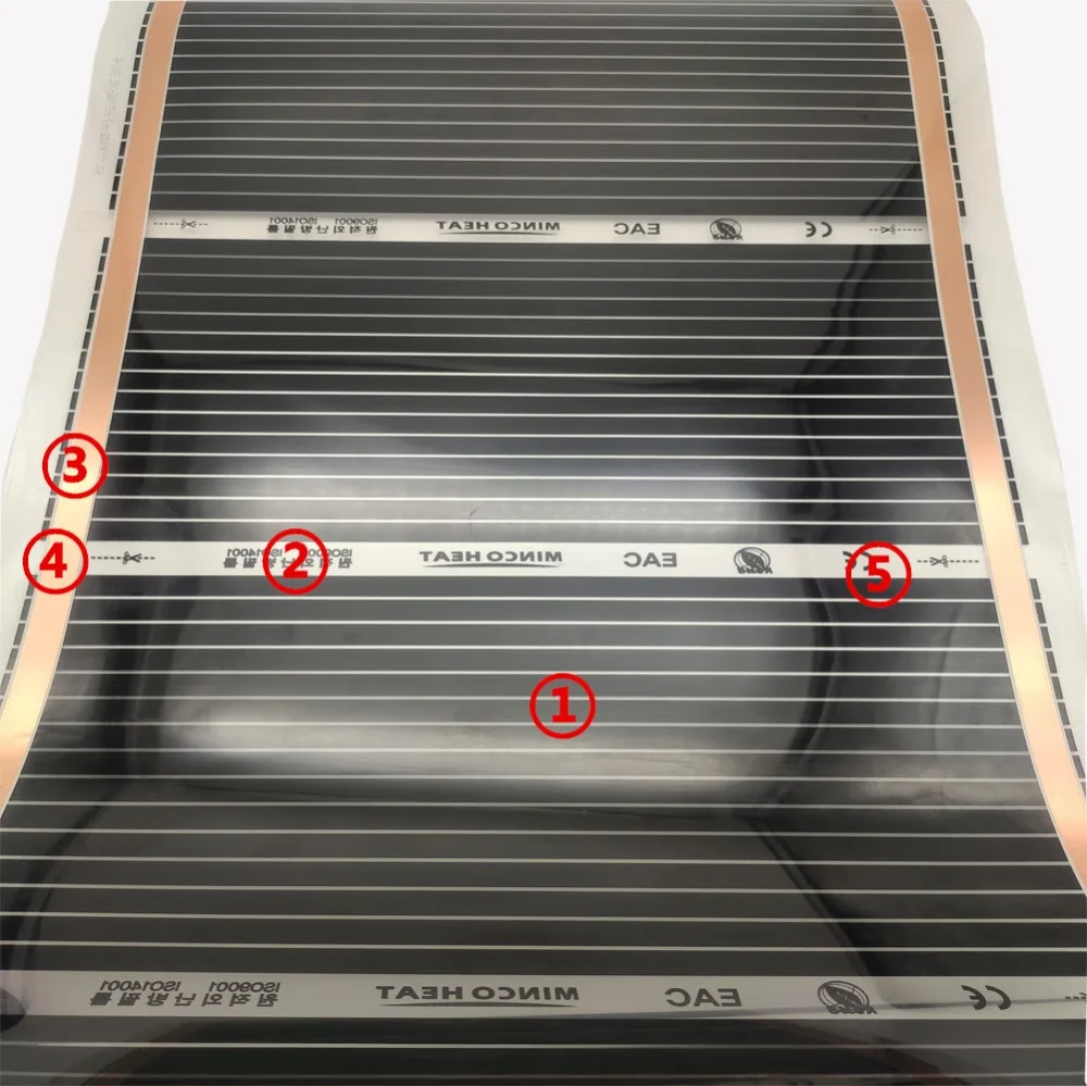 220V 50 см Ширина здоровый Напольное отопление инфракрасный, проходящий под полом Отопление с углеродной пленкой нагреватель