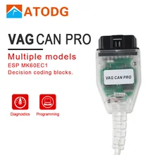 Для VAG CAN PRO Поддержка CAN BUS+ UDS+ K-Line S.W версия 5.5.1 VAG CAN PRO V5.5.1 с FTDI FT245RL лучше, чем VAG и ODIS