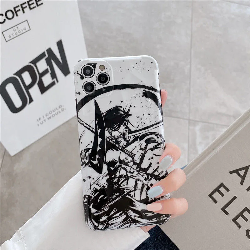 Manga One Piece Зоро закон PU кожаный флип чехол для Coque iPhone 11 pro X Xs Max Xr телефонные чехлы