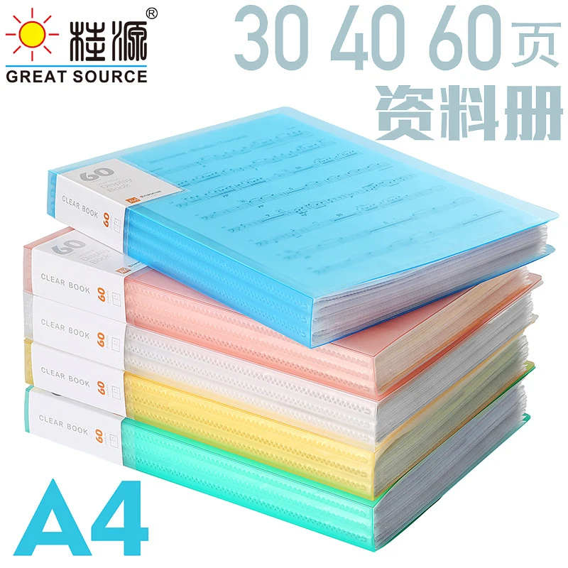 Project Folder A4 PP Presentation Book Display Book 40 Transparent Pockets  Fancy Candy Color(2PCS)