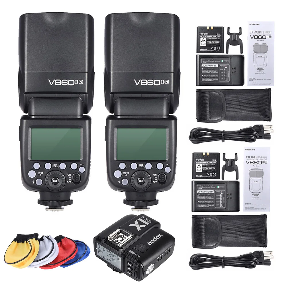 Godox V860II-N i-ttl 1/8000S HSS Master Slave GN60 Вспышка Speedlite с X1T-N ttl 1/8000s вспышка триггер для Nikon DSLR камеры