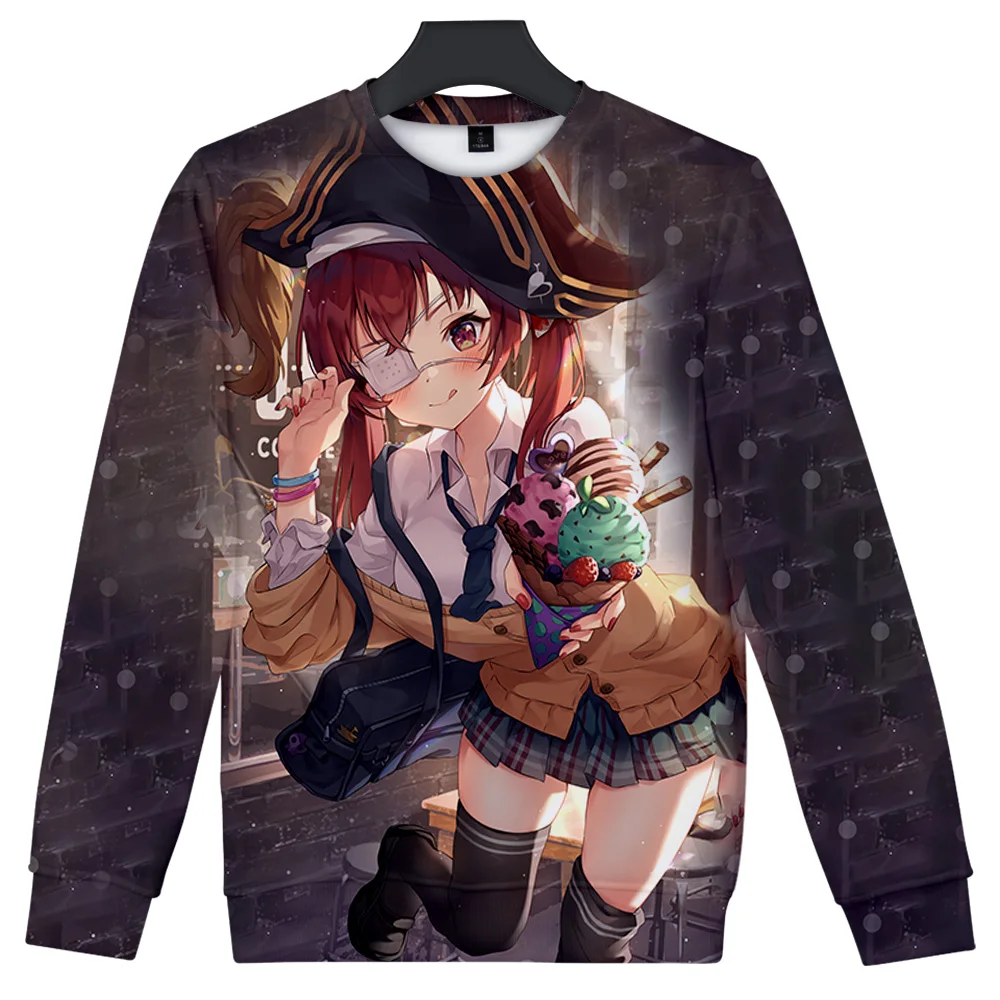 

HOLOLIVE VTuber Houshou морской 3D принт осень-зима праздничный страстный стиль для мужчин/женщин повседневный круглый свитшот в кавайном стиле