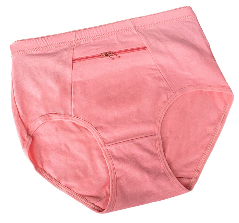 Women Underwear Zipper Pockets  Ladies Panties Zipper Pocket