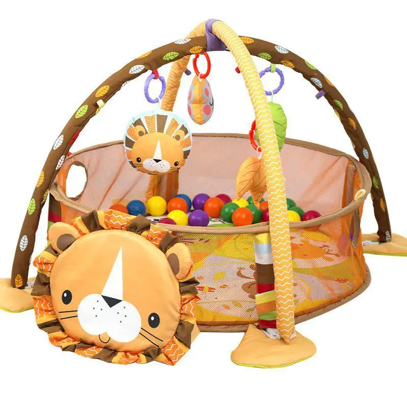 Baby Multi-function Fitness Frame Exercise Baby Anti-urine Crawling Play Mat Early Childhood Education Educational Toy Frame Sle - Цвет: gold