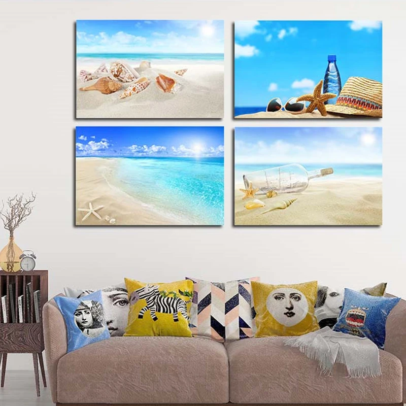 YUMEART художественный корпус из холста принт в виде бутылки для дрейфа пляж