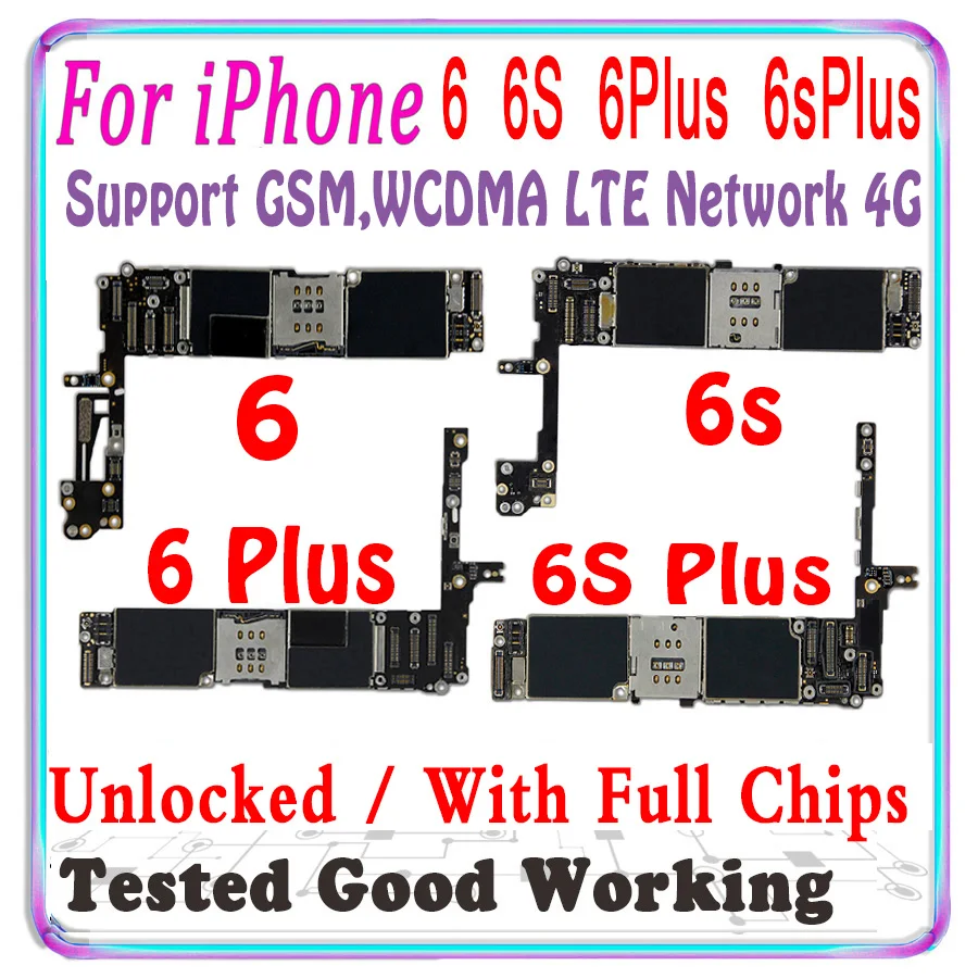 Материнская плата для iPhone 6 6S Plus материнская с бесплатным iCloud логическая чипами