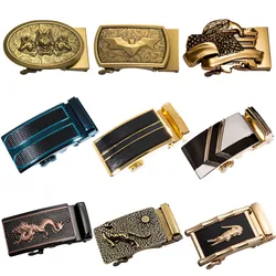Moda cabeça de leopardo cintos automáticos fivela 3.5cm catraca slide fivela cinto cabeça substituição automática fivela dibangu