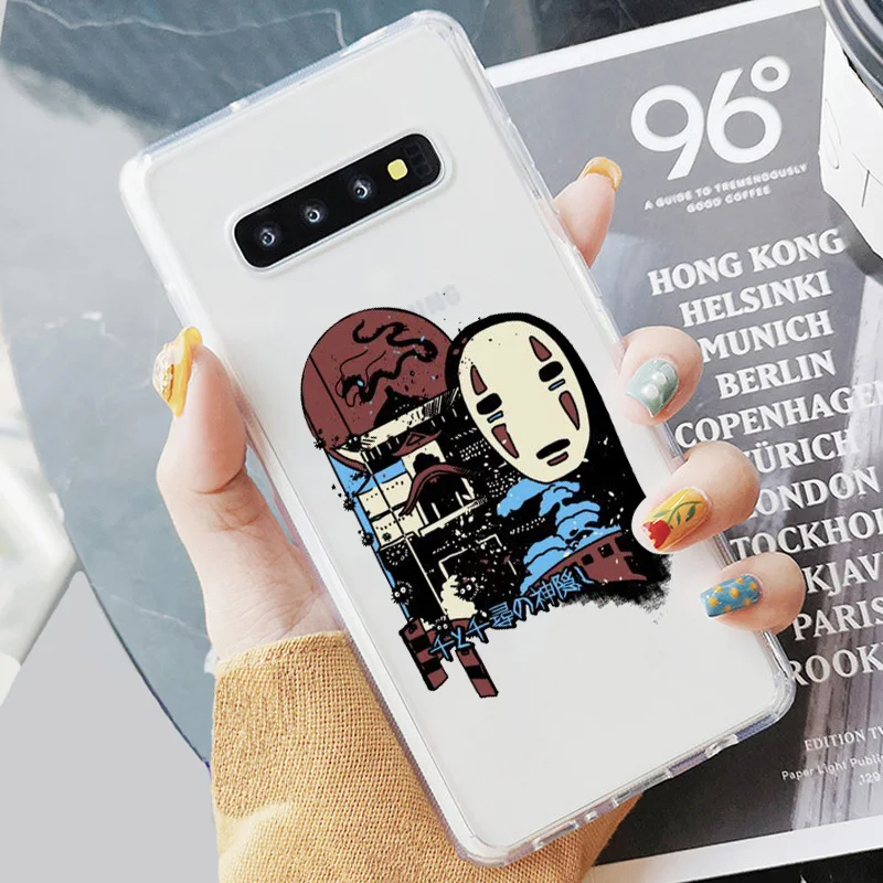 МИЛЫЙ Тоторо унесенный спиром Ghibli Аниме Миядзаки Kaonashi мягкий, с бесцветным прозрачным ТПУ чехол для телефона samsung S6 S7 Edeg S8 S9 Plus S10+ S10E Lite A50 A30 A10