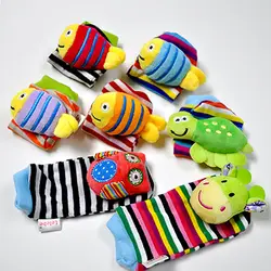 Детские носки для малышей милые Мультяшные игрушки с погремушками плюшевые носки для ног с животными погремушки для детей от 0 до 24 месяцев