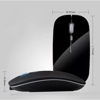 Akumulator bezprzewodowa mysz optyczna cichy przycisk Ultra cienki Mini optyczne ultracienki USB 2.4G myszy na komputer Laptop 5