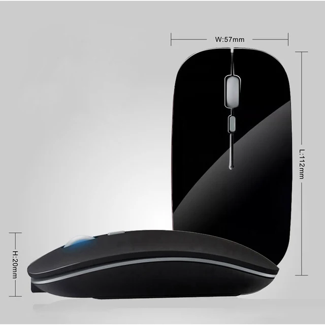 Akumulator bezprzewodowa mysz optyczna cichy przycisk Ultra cienki Mini optyczne ultracienki USB 2.4G myszy na komputer Laptop 5