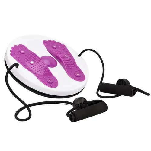 Twist Waist Disc Fitness Slim Rotating Plate Abdomen Exerciser with Pull Rope Twist Boards Yoga Equipment Purple
