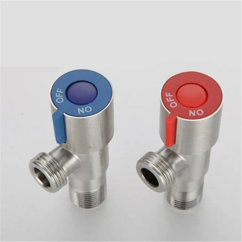 LIUYUE Bathroom Angle Valves Chrome Stainless Steel Toilet G1/2 Thread Triangle Valve Kitchen Sink Faucets Lavatory Accessories