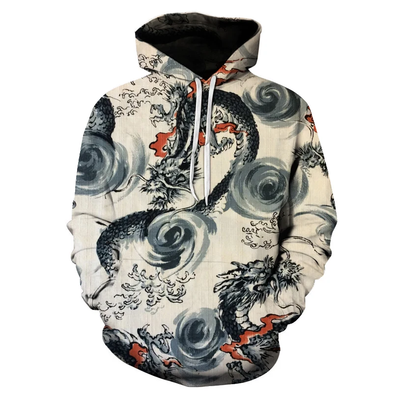 hot sale explosions Chinese dragon 3D digital printing hoodies fashion youth hoodies men women tide brand sweatshirts S-6XL - Цвет: WY-1337