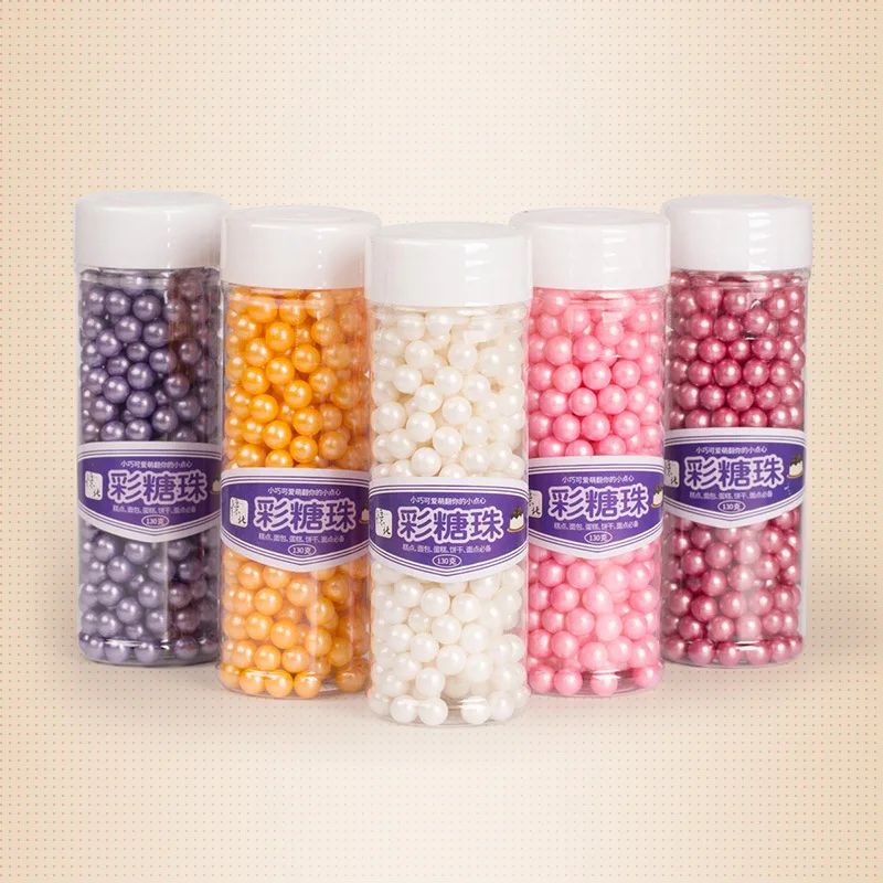 

Baking material Large particles 6.5mm edible pearl sugar Cake multi-color decorative sugar beads 130g cake tools