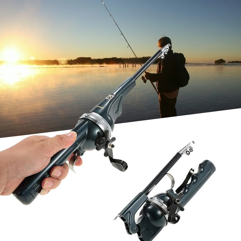 Подарки рыболовные принадлежности телескопическая полюса портативный складной мини открытый стержень рыба Мода