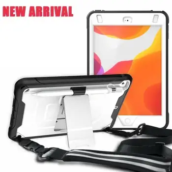 

Case For Apple iPad mini 5 2019 7.9\\\" Cover pencil holder Shockproof shoulder Strap Silicone case For iPad mini 1 2 3 4 case