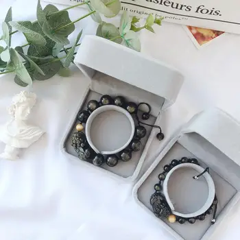 

Feng Shui Obsidian Stone Beads Bracelet Men Women Unisex Wristband Gold Black Pixiu Wealth and Good Luck Lover Bracelet Gift