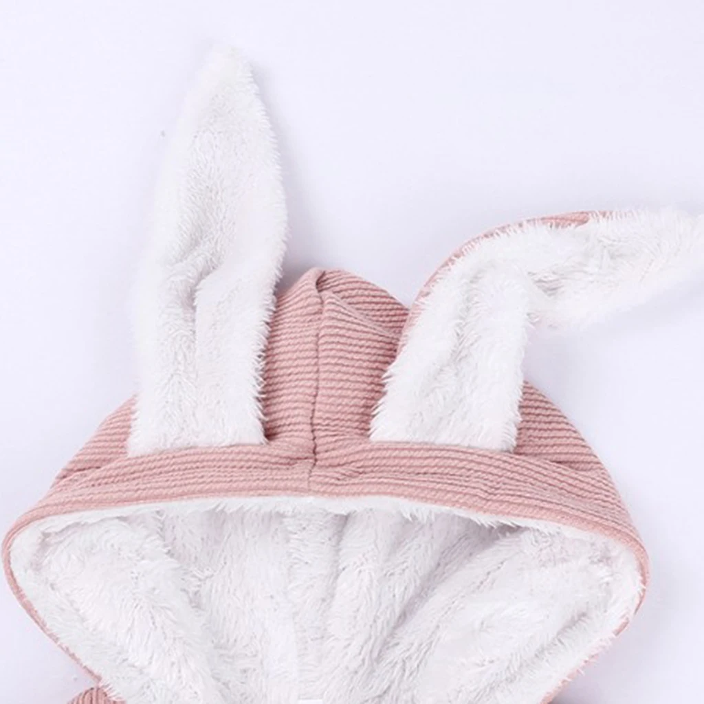 Newborn Baby Cartoon Long Ear Rabbit Jumpsuits Snowsuit Warm Fleece Hooded Romper, Sizes and Styles Selectable