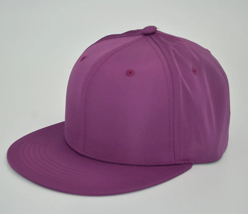 Plain hip hop hat purple snapback cap polyester material small quantity as customized design