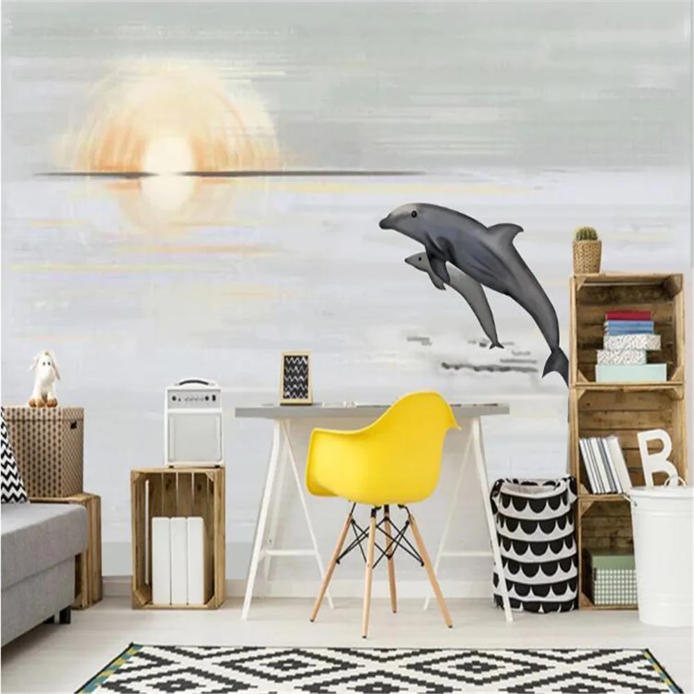 Milofi custom large wallpaper mural sea dance personalized living room background wall | Обустройство дома