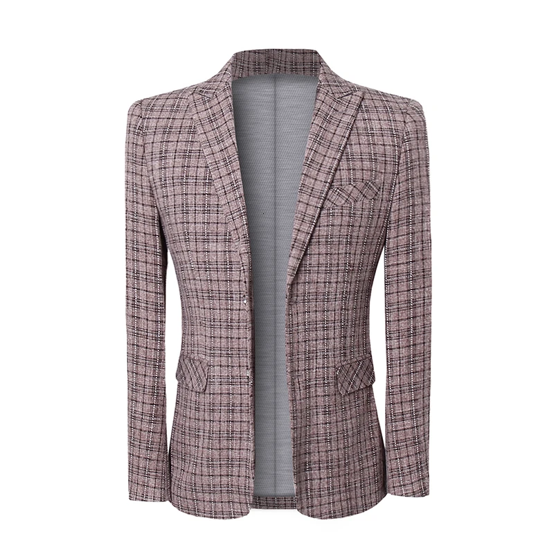 Khaki Only Blazer Terno Masculino 5XL, роскошный мужской костюм в клетку, официальные мужские костюмы, офисный мужской костюм s, обычный крой, клетчатый смокинг, мужские костюмы, 3 предмета - Цвет: Khaki Only Blazer