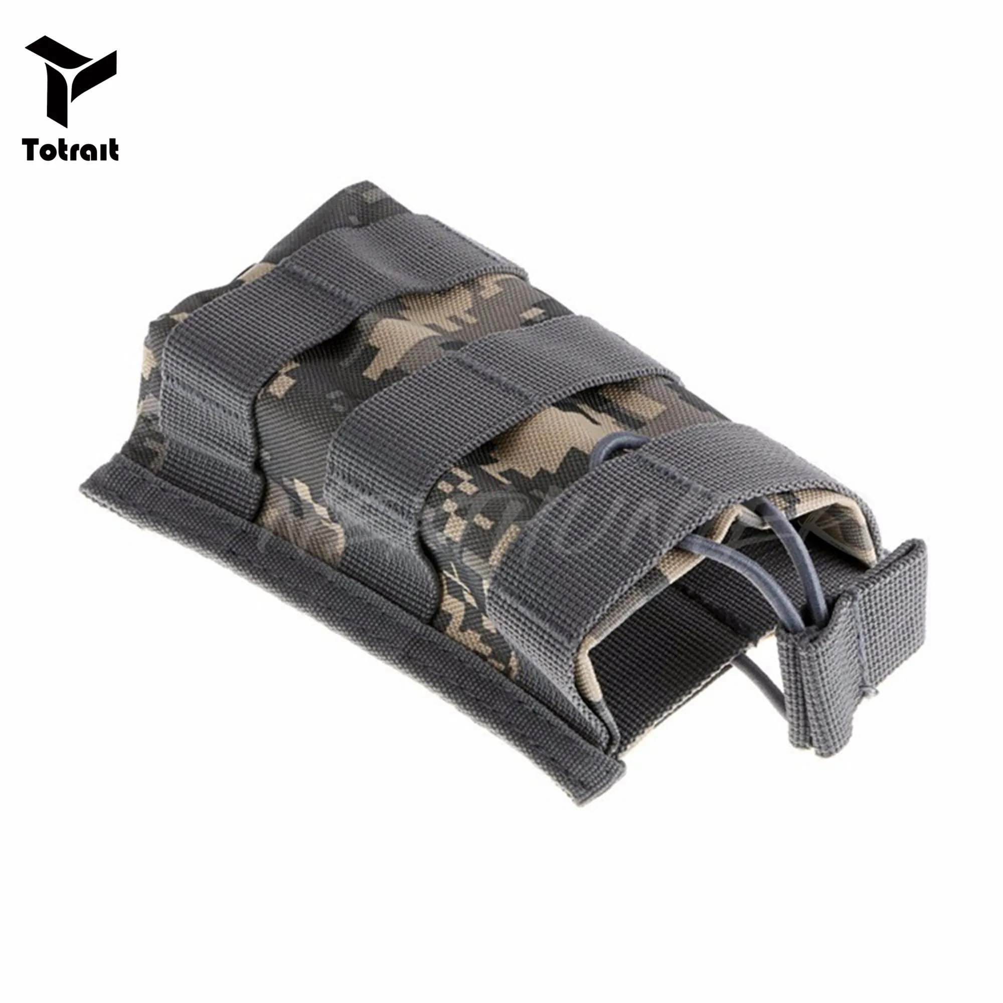 

Description: Holds virtually any 5.56/.223 single or double stack Magazine Magazine is held in place with bungee cord resistant