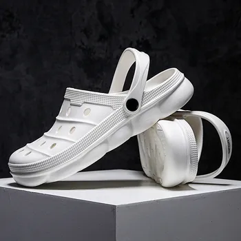 

Crocse Sandals Summer Men's Garden Clogs Casual EVA Slippers Fashion Hole Shoes Soft Bottom For Male Lightly Men Sandals 2020