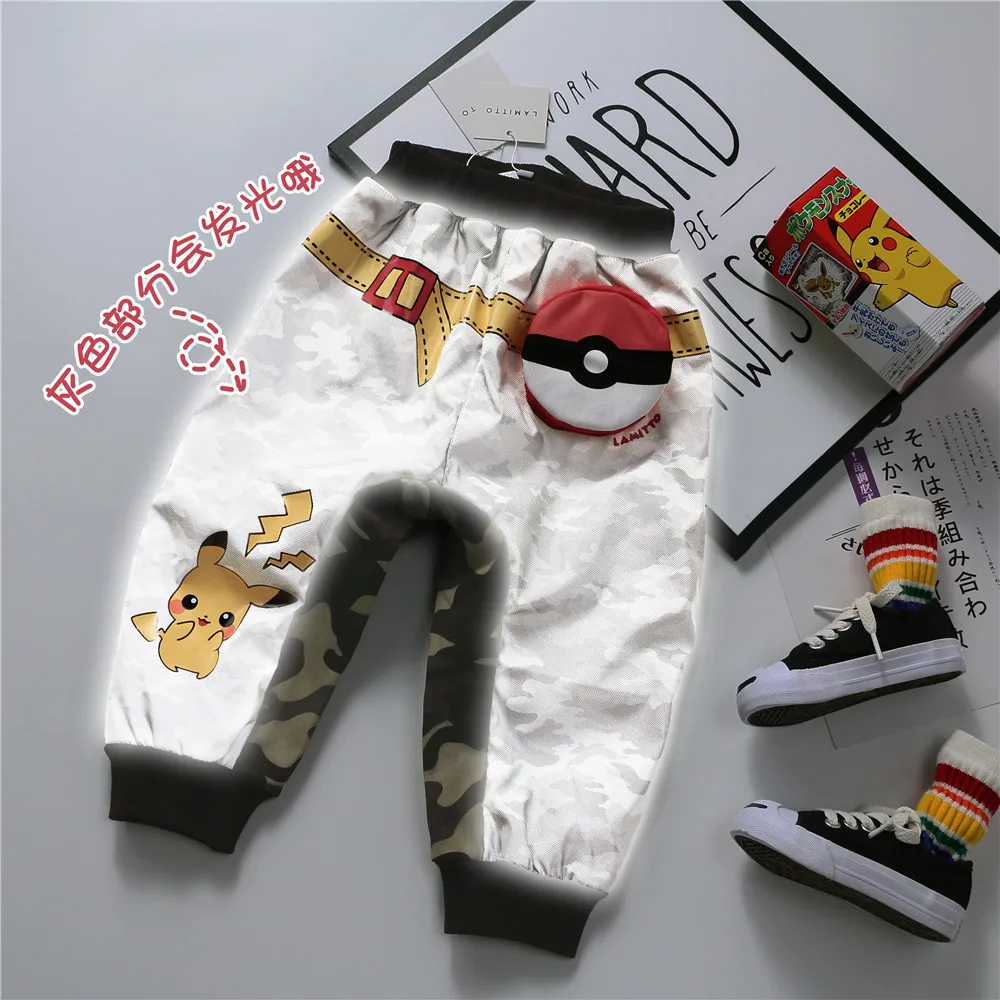 Tonytaobaby/новая зимняя одежда для мальчиков и девочек; детская одежда; светоотражающие камуфляжные Короткие штаны с плюшевой подкладкой
